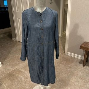 Women's J. Jill‎ Denim Button Down Shirt Dress Size Small